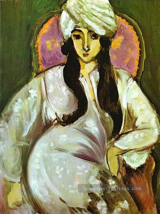 Laurette dans un Turban blanc 1916 fauve Peintures à l'huile